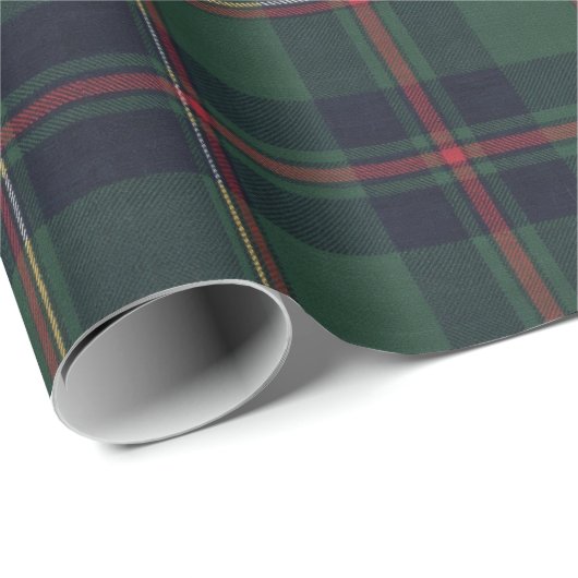 Dark Navy Blue Red Green Plaid Pattern Holiday Cadeaupapier (Rol Hoek)