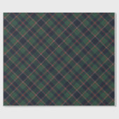 Dark Navy Blue Red Green Plaid Pattern Holiday Cadeaupapier (Vlak)