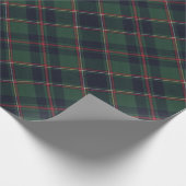 Dark Navy Blue Red Green Plaid Pattern Holiday Cadeaupapier (Hoek)