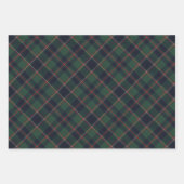 Dark Navy Blue Red Green Plaid Pattern Holiday Inpakpapier Vel (Voorkant 2)