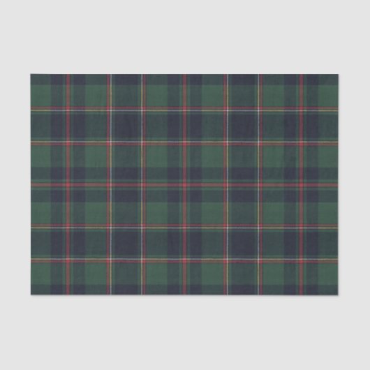 Dark Navy Blue Red Green Plaid Pattern Holiday Tissuepapier (Voorkant)
