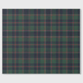 Dark Navy Blue Red Green Plaid Wrapping Paper Cadeaupapier (Vlak)
