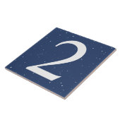 Dark Navy Blue Sterrennacht House Nummer 2 Tegeltje (Zijkant)