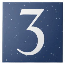 Dark Navy Blue Sterrennacht House Nummer 3 Drie