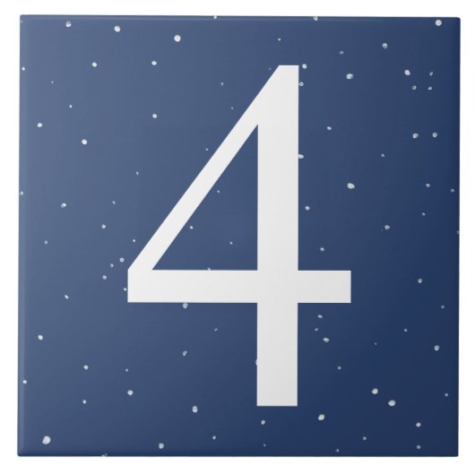 Dark Navy Blue Sterrennacht House Nummer 4 Tegeltje (Voorkant)
