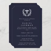 Dark Navy Caduceus Medical School Afstuderen Kaart (Voorkant / Achterkant)