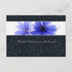 Dark Navy Floral Damask hotelkaartjes Informatiekaartje
