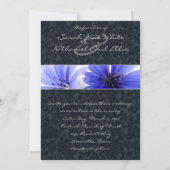 Dark Navy Floral Damask Wedding Invitation Kaart (Achterkant)