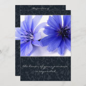 Dark Navy Floral Damask Wedding Invitation Kaart (Voorkant / Achterkant)