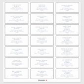 Dark Navy Font Wedding Guest Address Sticker (Vel)