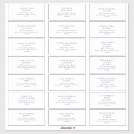 Dark Navy Font Wedding Guest Address Sticker