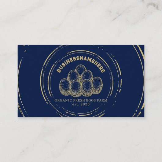 Dark Navy kippeneieren QR-code Visitekaartje (Voorkant)