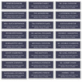 Dark navy moderne typografie bruiloft gastadres sticker (Voorkant)