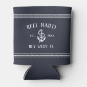Dark Navy Rustic Anchor Personalized Boat Name Blikjeskoeler (Voorkant)