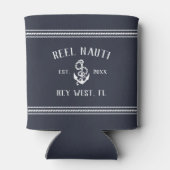Dark Navy Rustic Anchor Personalized Boat Name Blikjeskoeler (Achterkant)