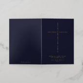 Dark Navy Scripture Cross Kerstmis / Vakantie Folie Wenskaart (Buiten Laag)
