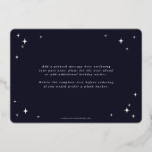 Dark Navy Season's Greetings Retro Stars Flat Folie Feestdagenkaart (Achterkant)