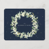 Dark Navy Snowberry+Eucalyptus Boeket Routebeschri Informatiekaartje (Achterkant)