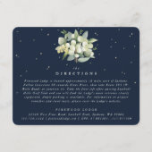 Dark Navy Snowberry+Eucalyptus Boeket Routebeschri Informatiekaartje (Voorkant)