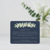 Dark Navy Snowberry+Eucalyptus Garland Routebeschr Informatiekaartje (Staand voorkant)