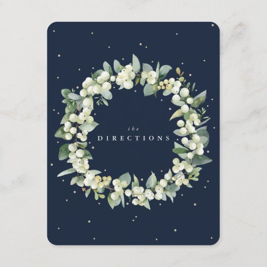 Dark Navy Snowberry+Eucalyptus Garland Routebeschr Informatiekaartje (Achterkant)