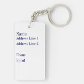 Dark Navy & Turquoise Plaid Sleutelhanger (achterkant)