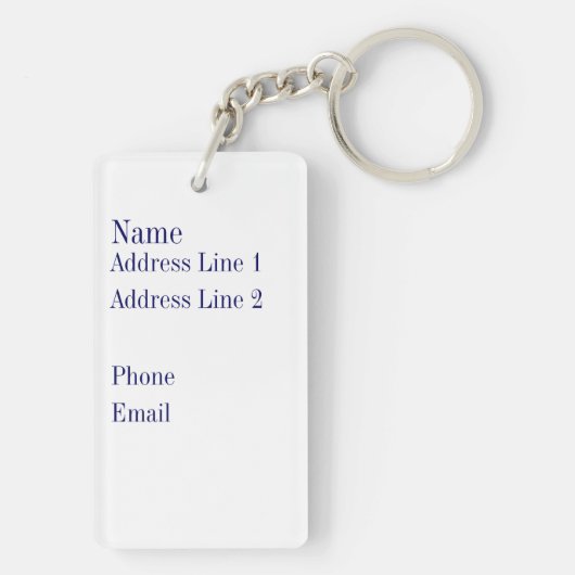 Dark Navy & Turquoise Plaid Sleutelhanger (achterkant)