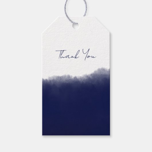 Dark Navy Watercolor Cadeaulabel (Voorkant)
