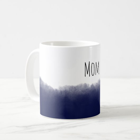 Dark Navy Watercolor Koffiemok (Voorkant links)