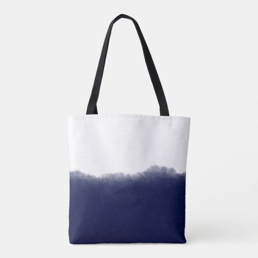 Dark Navy Watercolor Tote Bag (Achterkant)