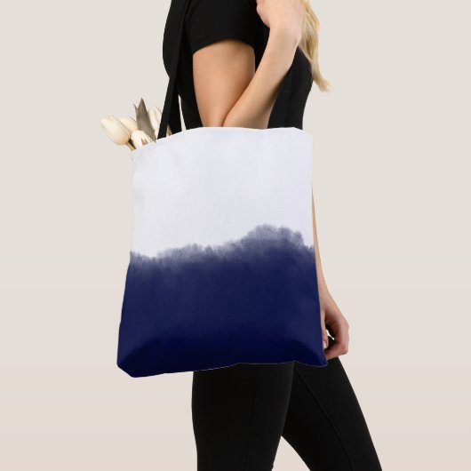 Dark Navy Watercolor Tote Bag (Dichtbij)