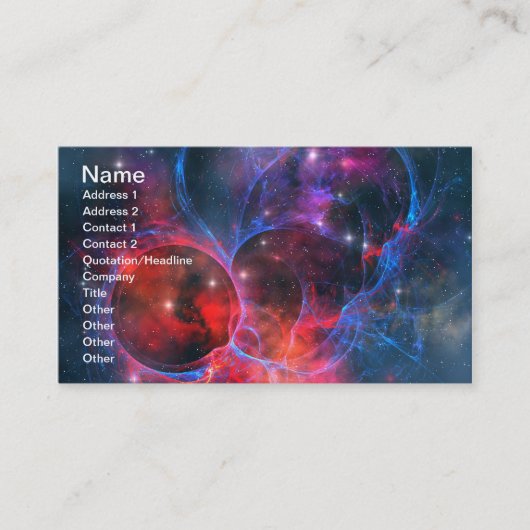 DARK NEBULA VISITEKAARTJE (Voorkant)