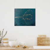 Dark Neon Elephant Poster (Keuken)