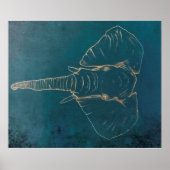 Dark Neon Elephant Poster (Voorkant)