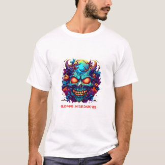"Dark Neon Skull – Halloween design  T-shirt