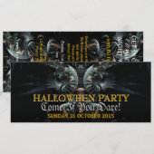 Dark Night Angel Halloween Party Invitation Kaart (Voorkant / Achterkant)