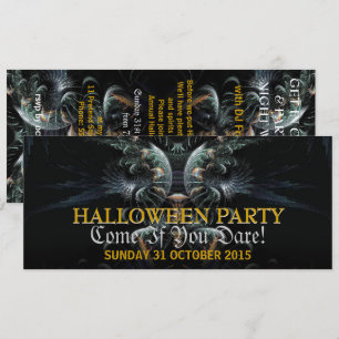 Dark Night Angel Halloween Party Invitation Kaart