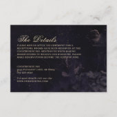 Dark Night Floral Boho Paarse Gothic Wedding Informatiekaartje (Voorkant)