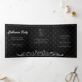Dark Night Halloween Party Drieluik Uitnodiging