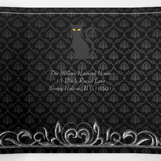 Dark Night Halloween Party Drieluik Uitnodiging (Binnenkant midden)