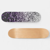 Dark Night Purple Black Silver Glitter #1 #shiny Persoonlijk Skateboard (Horizontaal)