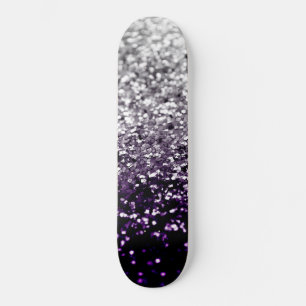 Dark Night Purple Black Silver Glitter #1 #shiny Persoonlijk Skateboard