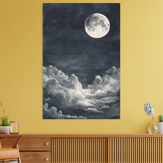 Dark Night Sky Canvas Afdruk (Insitu (Woonkamer))