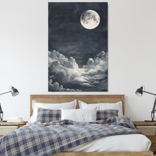 Dark Night Sky Canvas Afdruk (Insitu (Slaapkamer))