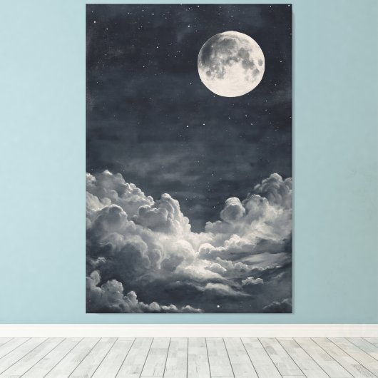 Dark Night Sky Canvas Afdruk (Insitu (Houten vloer))