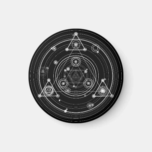 Dark occult style sacred geometry magneet (Voorkant)