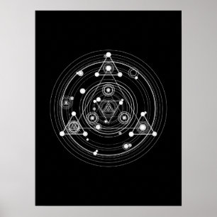 Dark occult style sacred geometry poster
