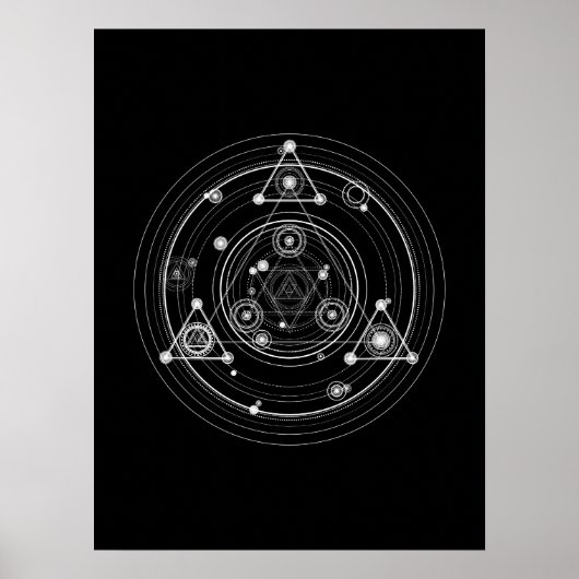 Dark occult style sacred geometry poster (Voorkant)