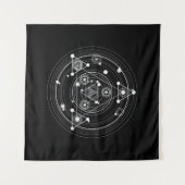 Dark occult style sacred geometry wandkleed (Voorkant (horizontaal))