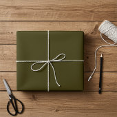 Dark Olive Green All-Occasion Gift Wrapping Paper